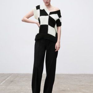 Zara plaid knit sweater vest